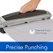 3 Hole Punch, 2- 3 Hole Adjustable Desktop Puncher, 10 Sheet Punch Capacity, Precision Pro, Black/Silver (74037)